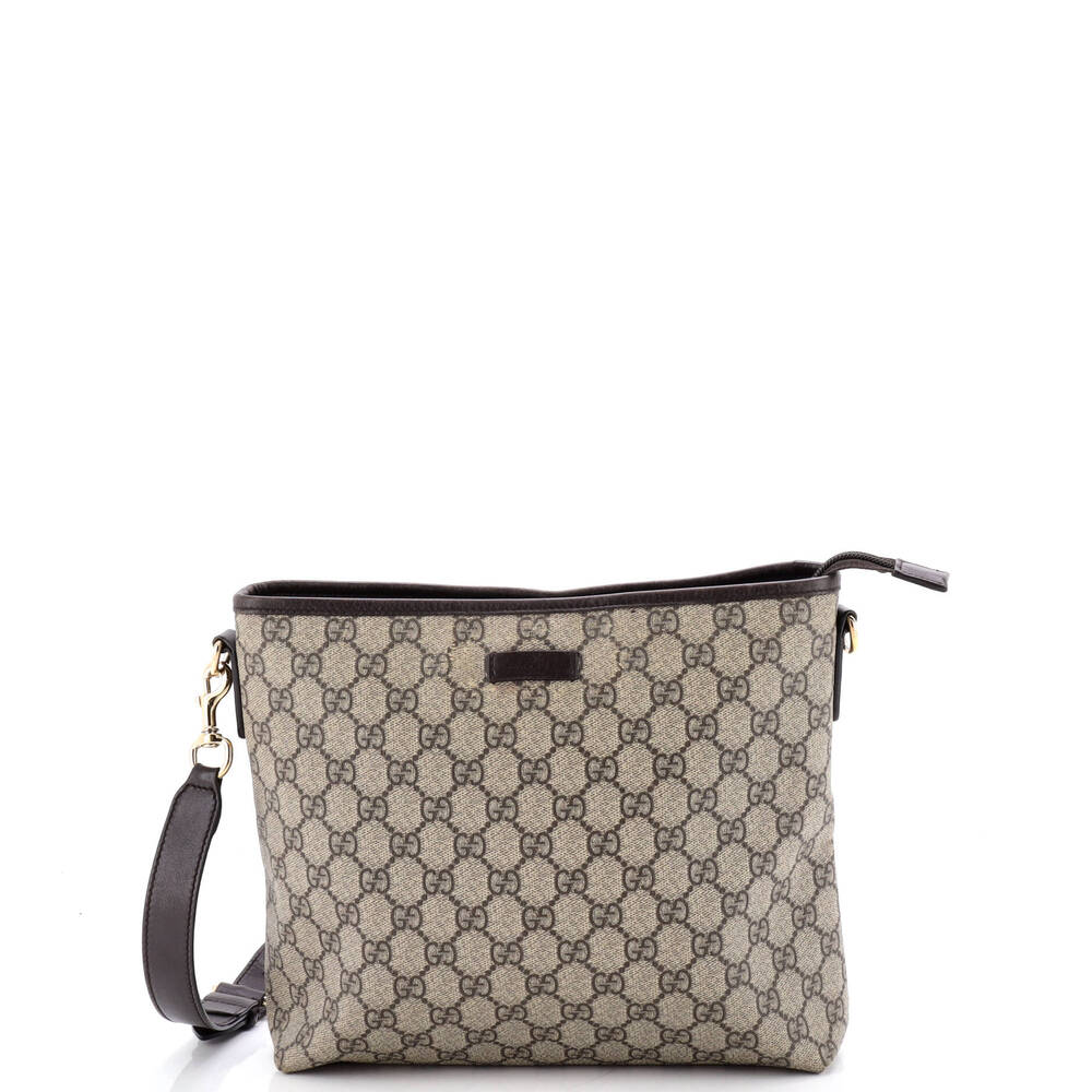 Gucci Zip Top Messenger Bag Gg Coated #240304G91B